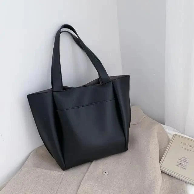 Large Capacity PU Leather Shoulder Bag for Teens and Young Ladies