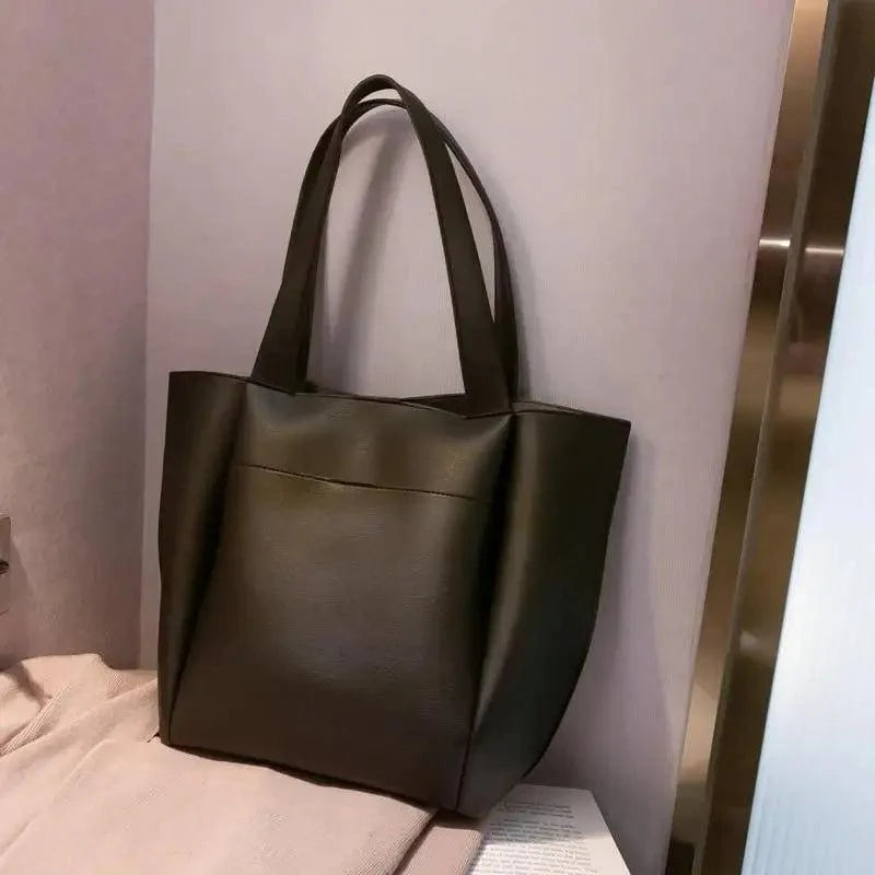 Large Capacity PU Leather Shoulder Bag for Teens and Young Ladies