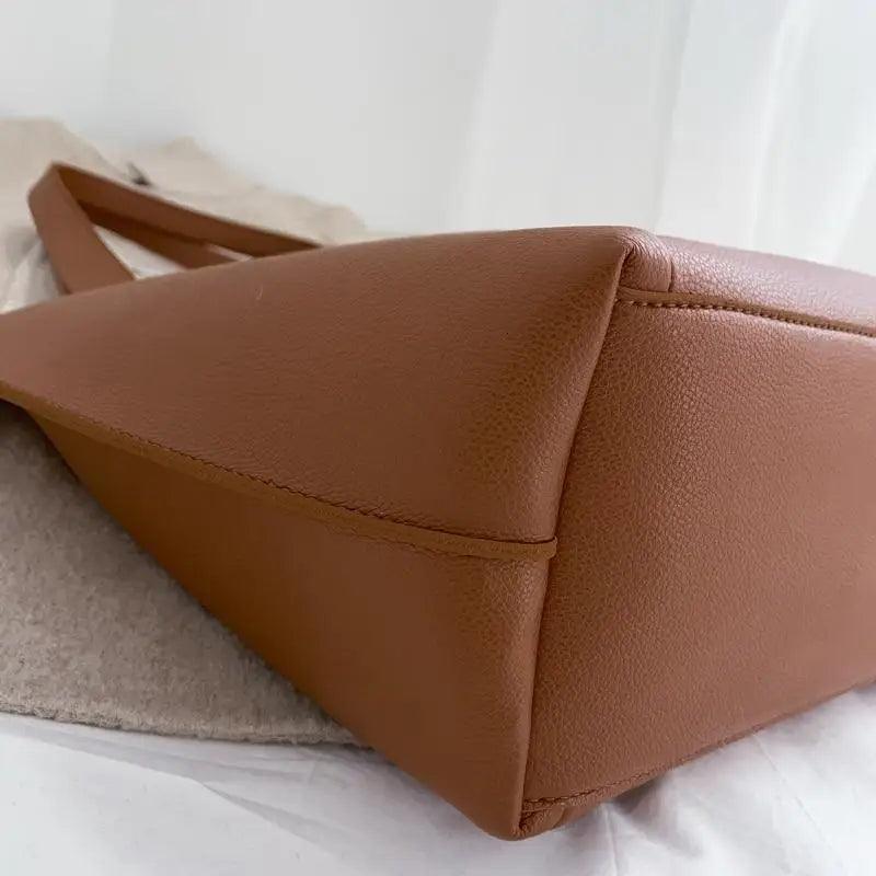 Large Capacity PU Leather Shoulder Bag for Teens and Young Ladies