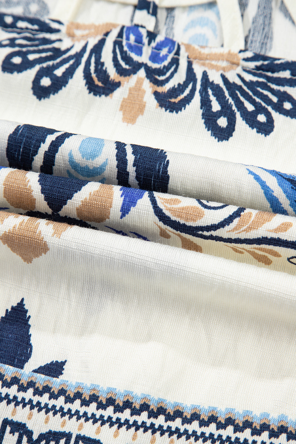 Blue Bohemian Fashion Print Spaghetti Straps Loose Tank