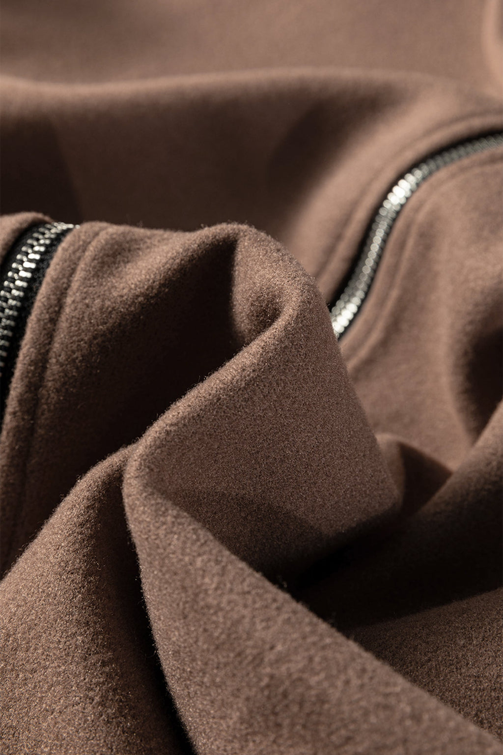 112 Four Leaf Clover Contrast Cuffed Drop Shoulder Zip Hoodie