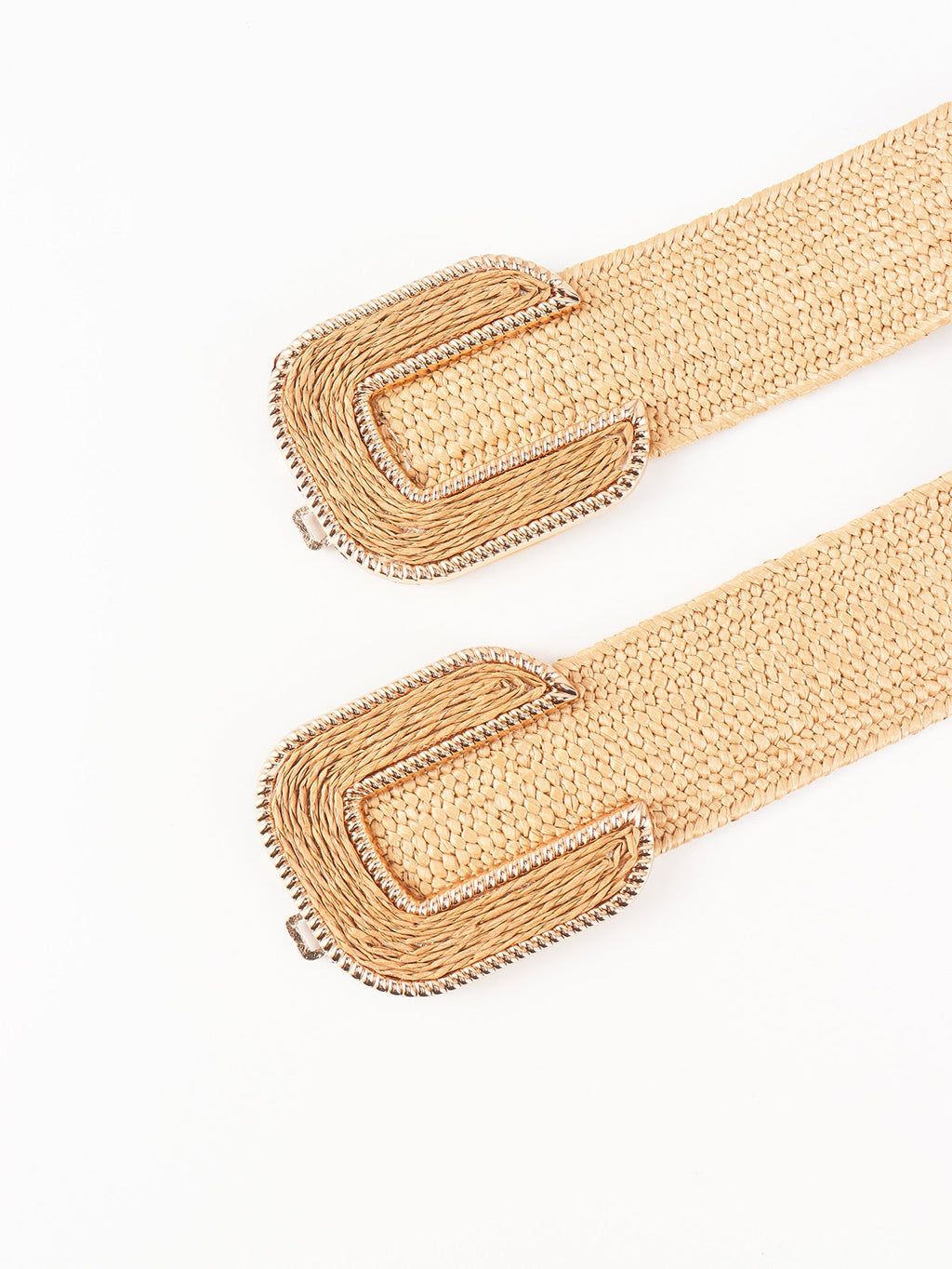 Wide Braid Stretch Belt with Statement Buckle in Sage Green