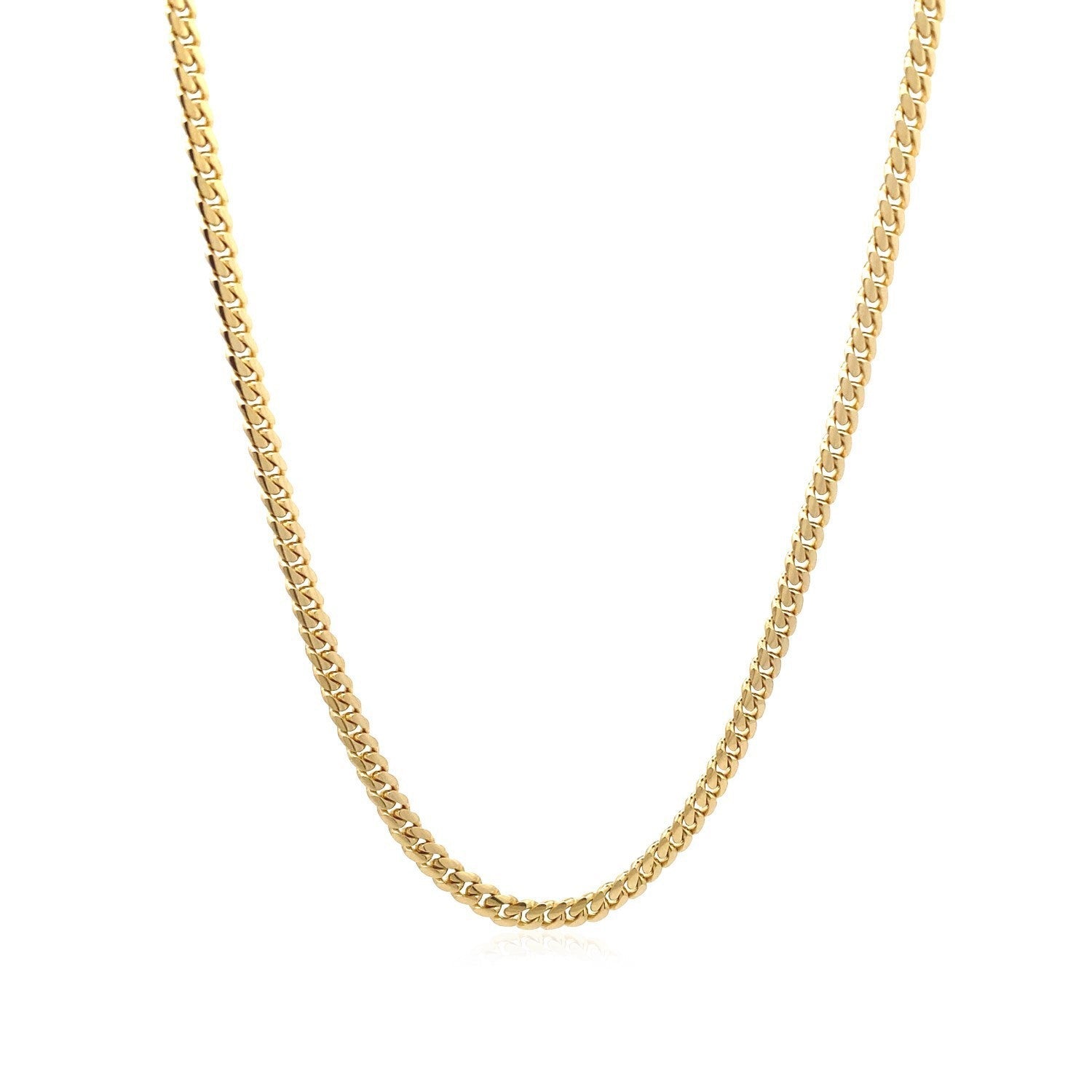 10k Yellow Gold Classic Solid Miami Cuban Chain (3.20 mm)