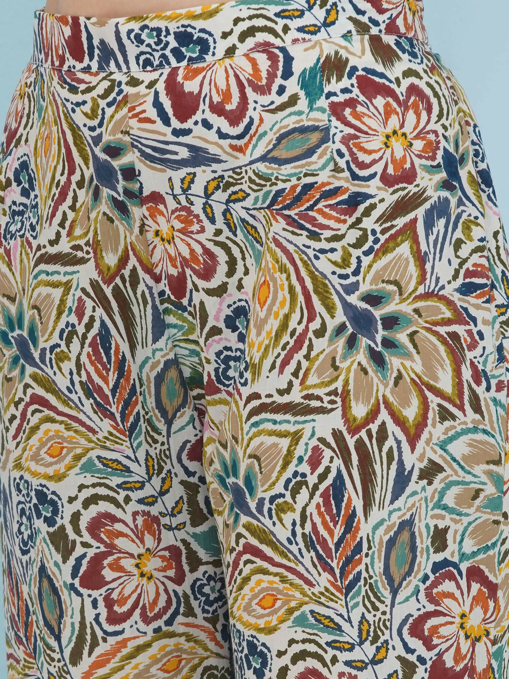 Floral Print Co Ord Set in Multi Color with Embellishment