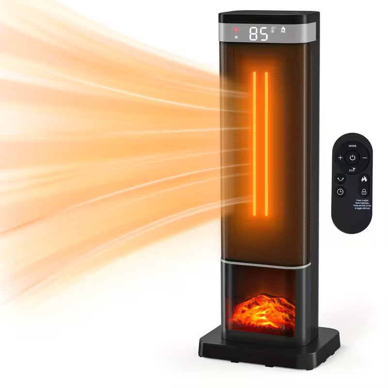 1500W Portable Electric Space Heater with Remote and Thermostat