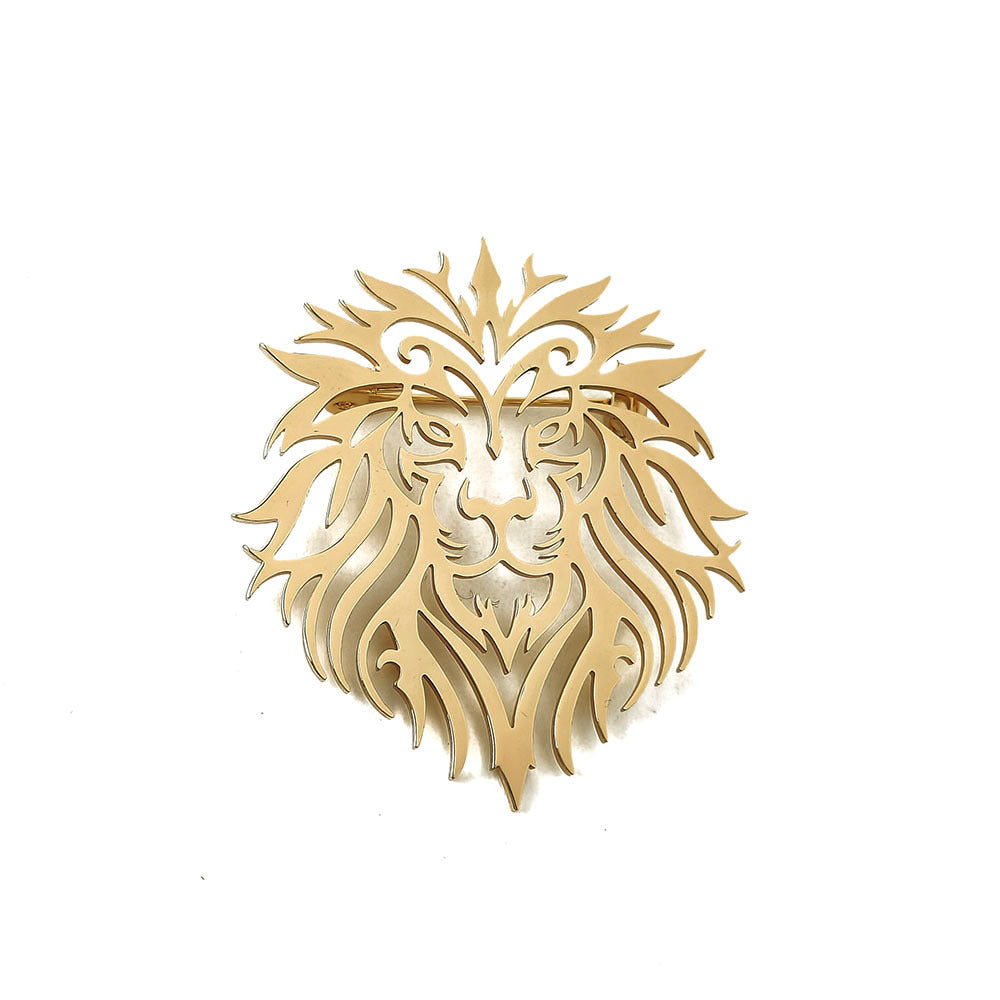 Retro Hollowed-Out Lion Brooch Accessory