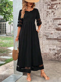 Full Size Round Neck Half Sleeve Dress Plus Size