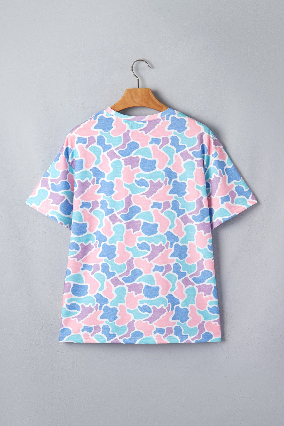 Camo Drop Shoulder Short Sleeve Tunic Tee