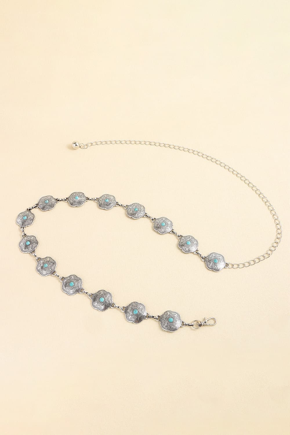 Vintage Turquoise Alloy Belt | Statement Accessory