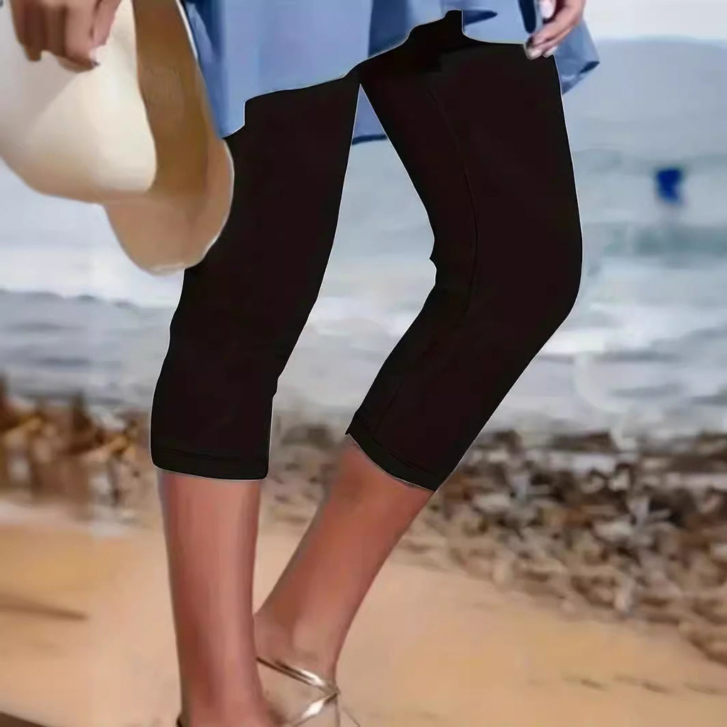 Women’s High-Rise Slim Fit Cropped Leggings in Black