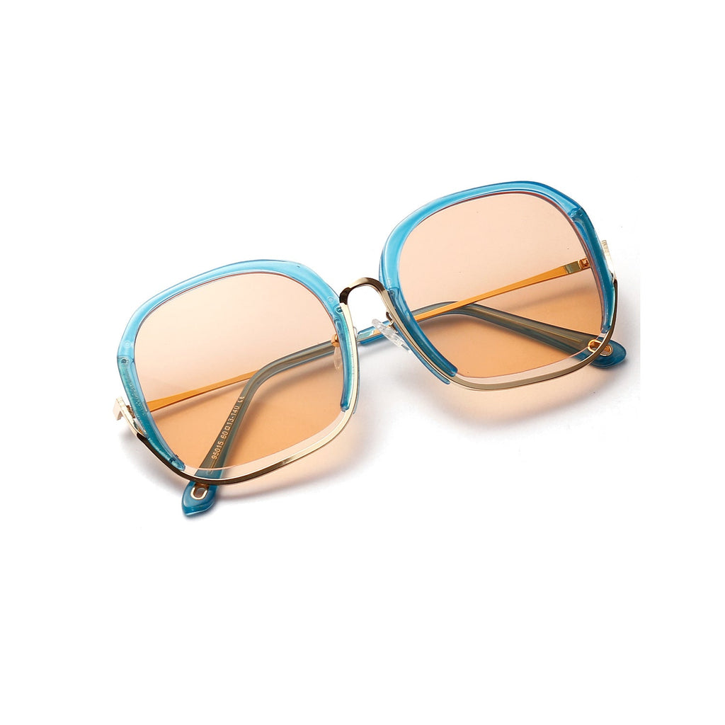 Large Half Frame UV400 Sunglasses – Oversized Fashion Shades