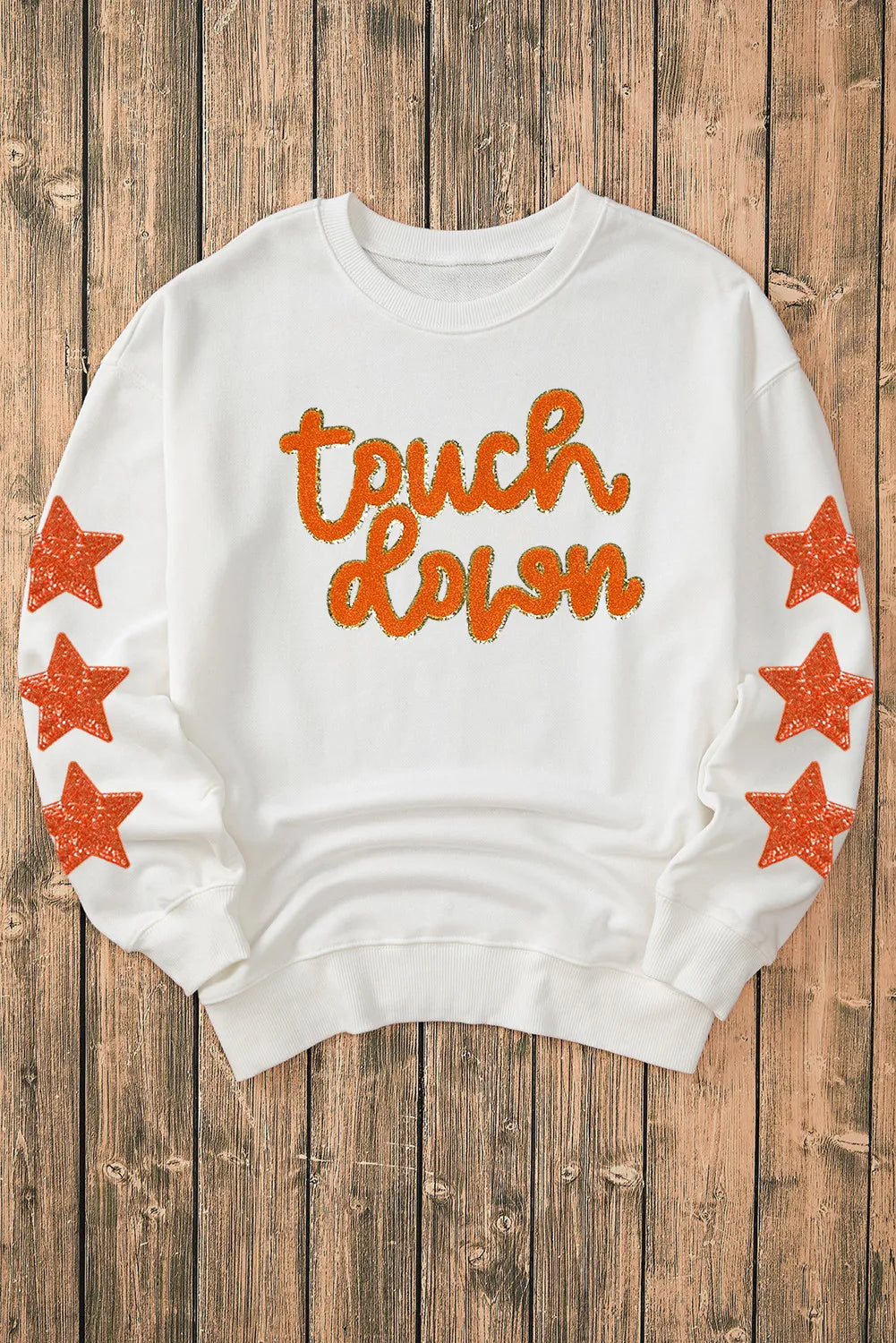 Women's Letter & Star Print Long Sleeve Sweatshirt Crewneck Top