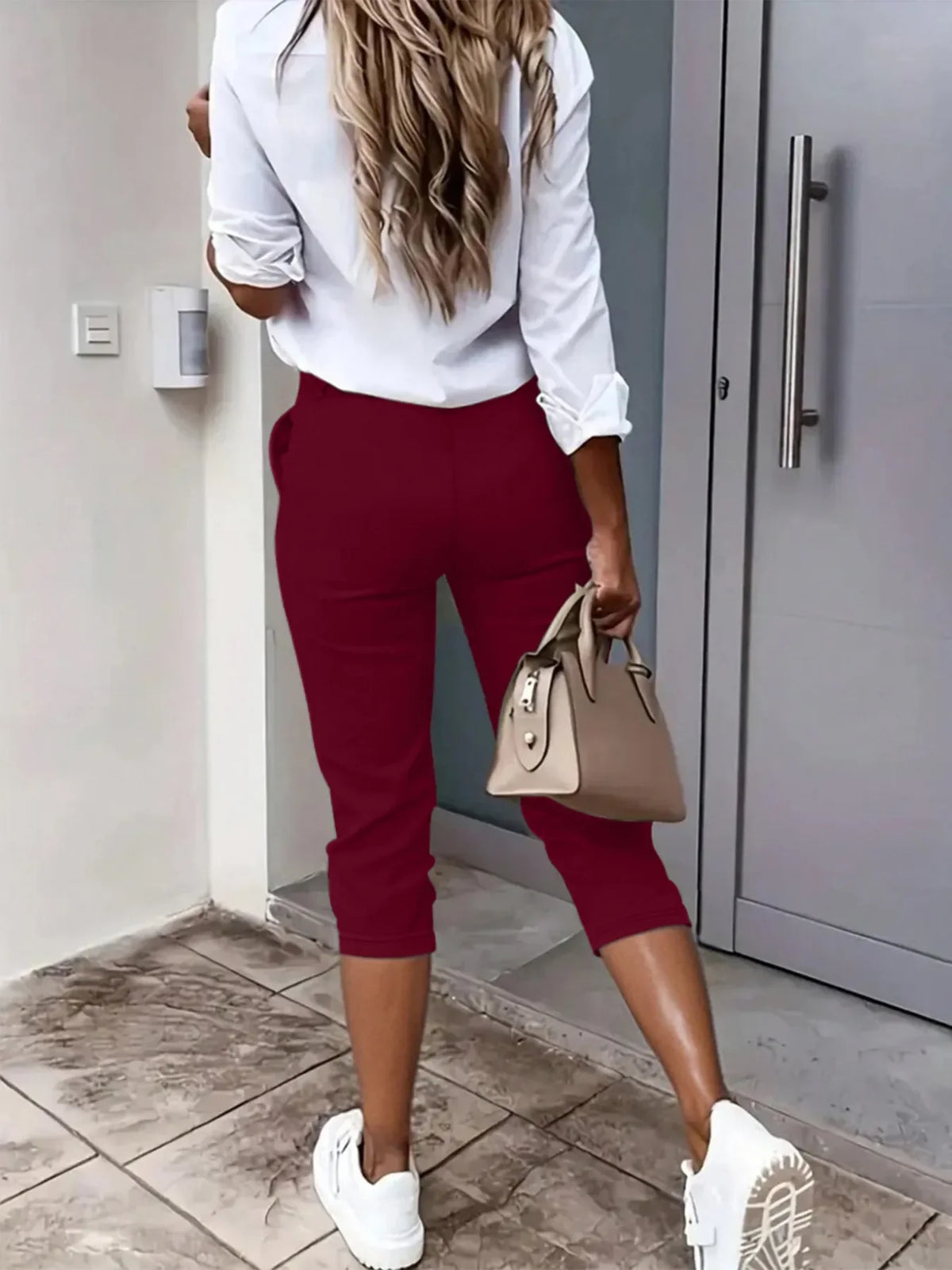 Pleated Detail Pants with Pockets