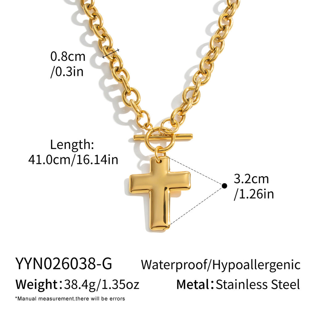 Cross Titanium Steel Pendant Necklace For Women