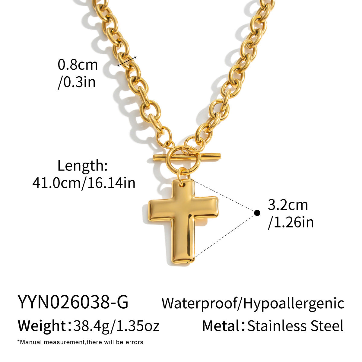 Cross Titanium Steel Pendant Necklace For Women