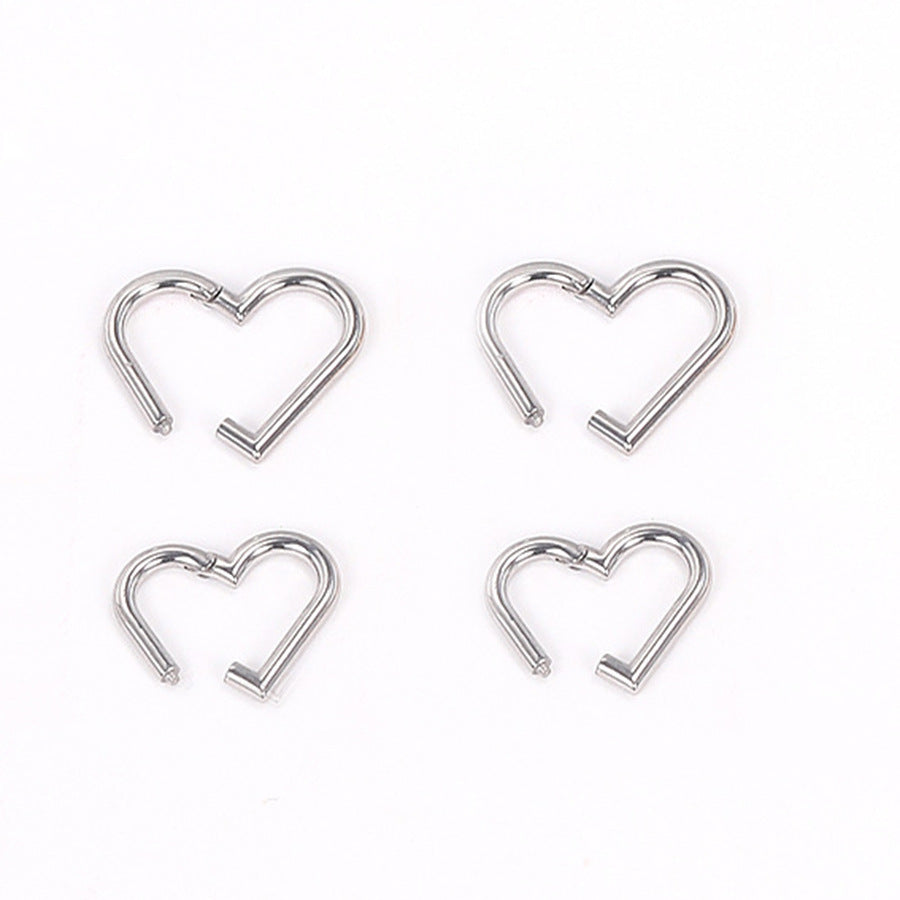 316L Stainless Steel Heart-shaped Closed Nose Ring Earring