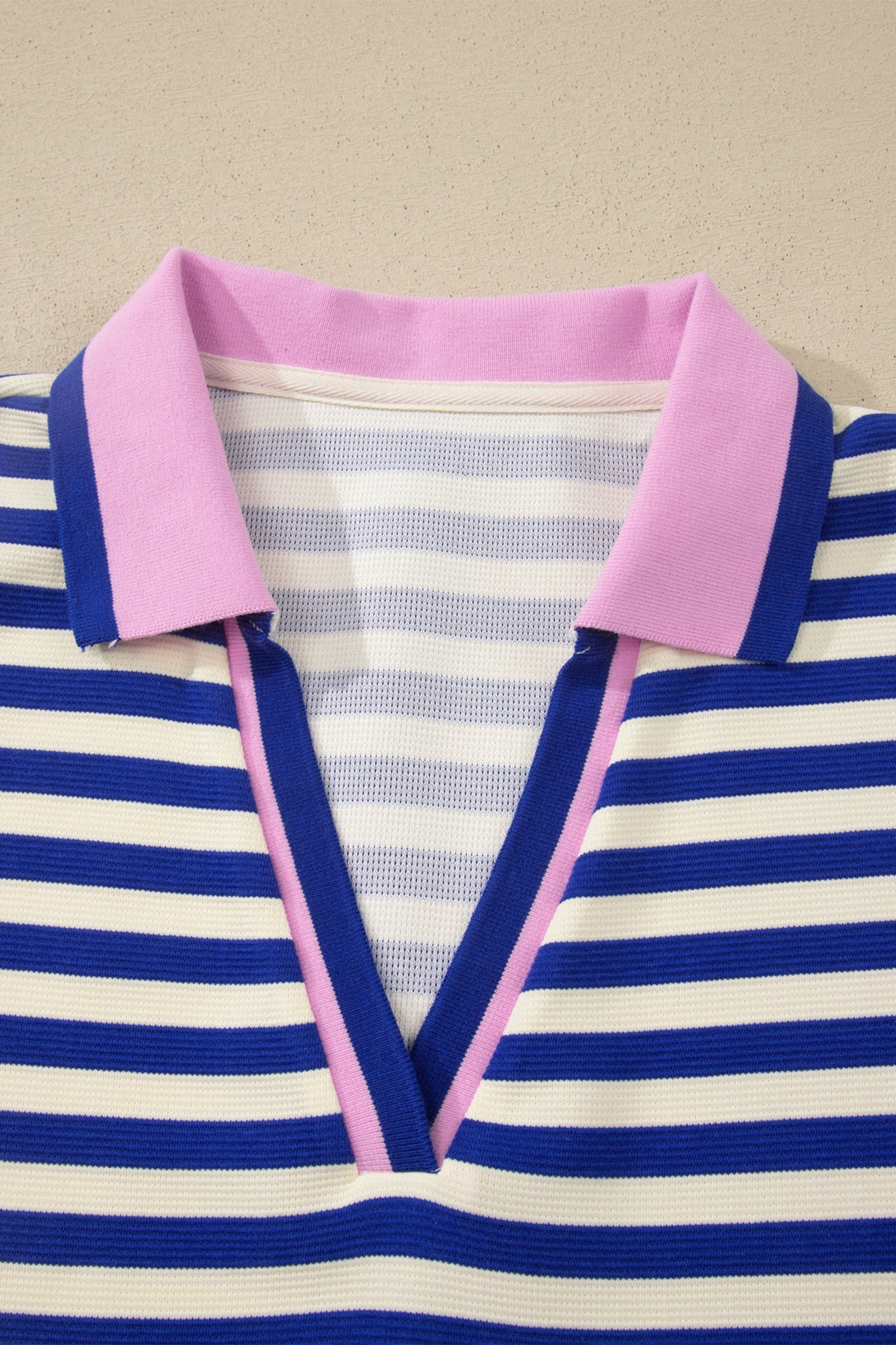 Stripe Colorblock V-Neck Short Sleeve Mini Shift Dress