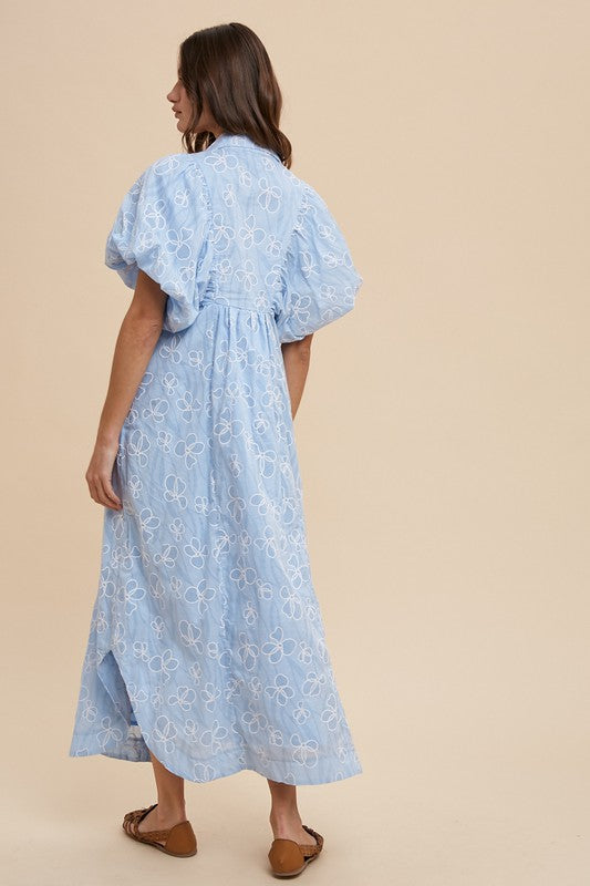 Floral Smocked Puff Sleeve Summer Dress with Feminine Details