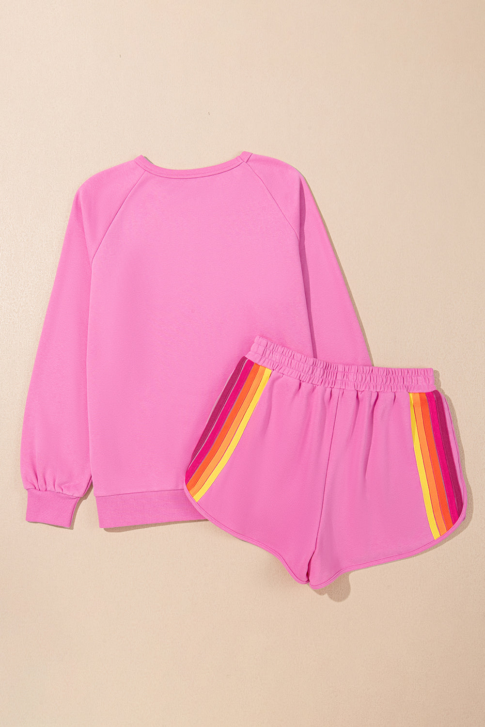 Colorblock Stripe Pullover and Shorts Set