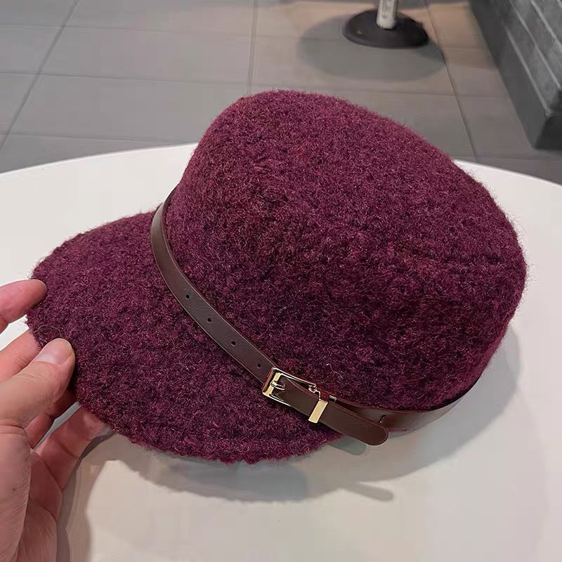 Women's Leopard-Print Cashmere Blend Flat-Top Cap