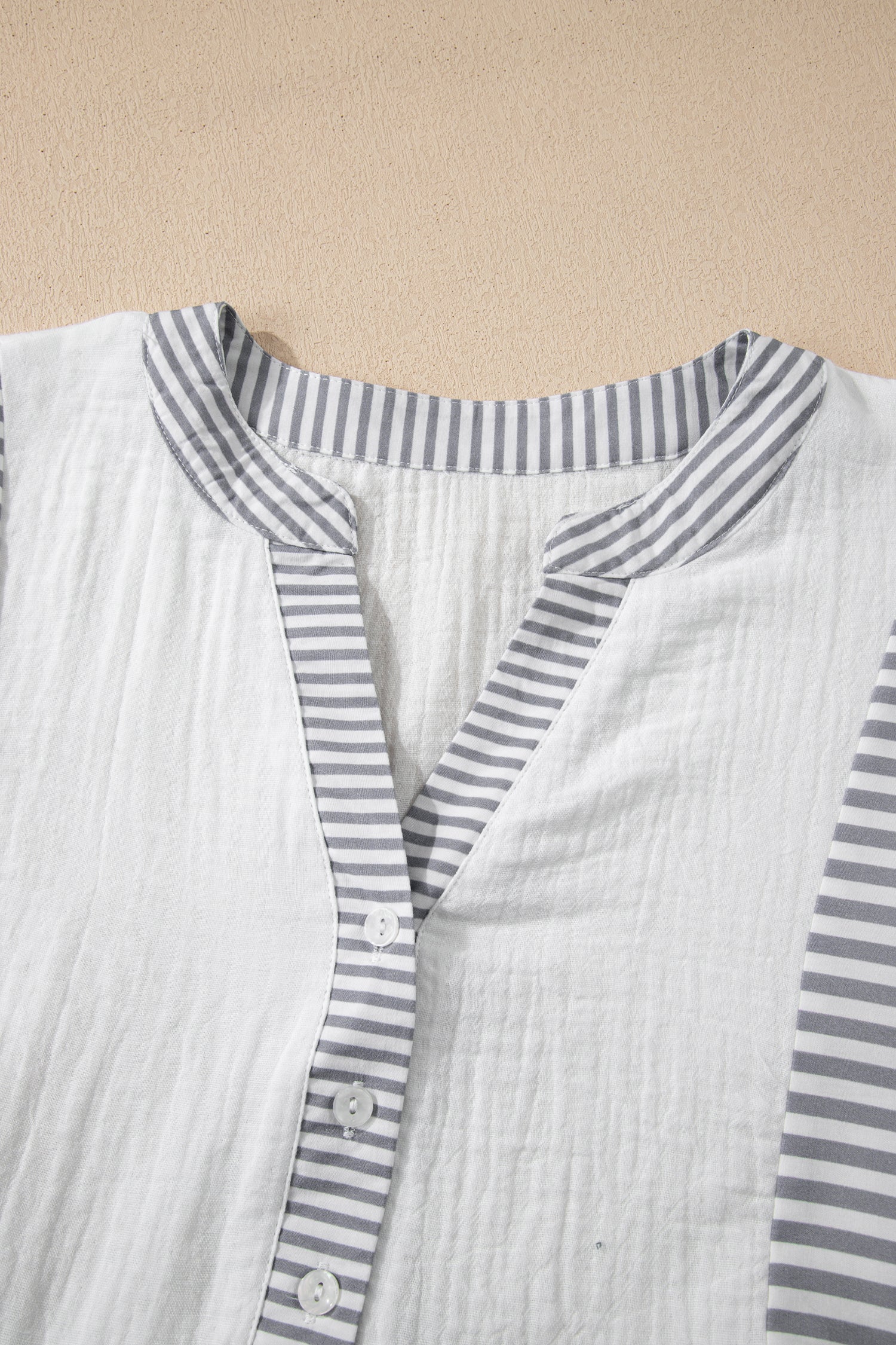 Zahra Striped Cotton Babydoll Blouse with Bracelet Sleeves