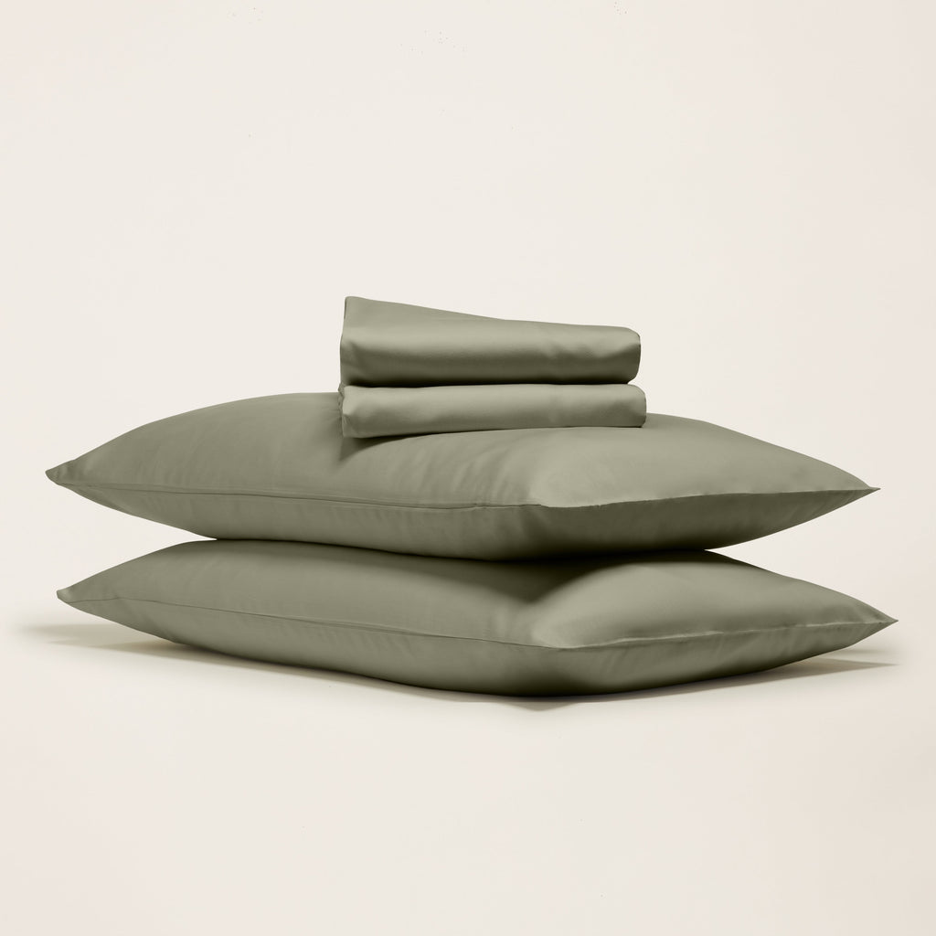 Australian Cotton Sateen Sheet Set in Solid and Stripe - Image 17