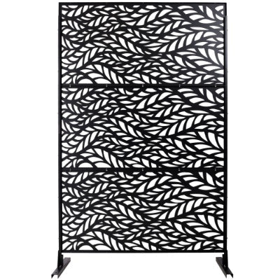 Metal Outdoor Privacy Screen 76x48 Inch, Freestanding Decorative Garden Panel