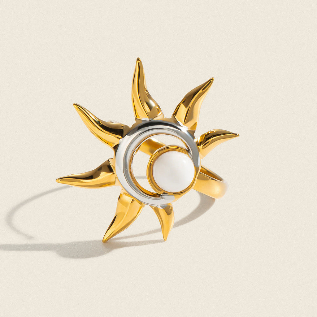 Color-block Ring With A High-end Niche Design Titanium Steel Jewelry