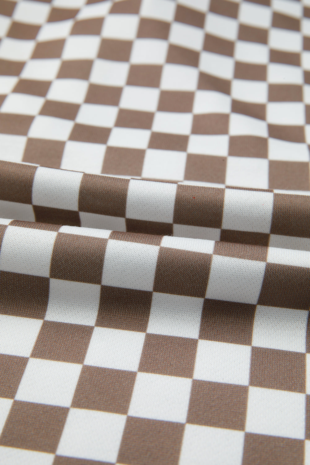Checker Long Sleeve Top and Drawstring Mini Skirt Set