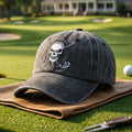 Halloween Golf Skull Embroidered Baseball Cap