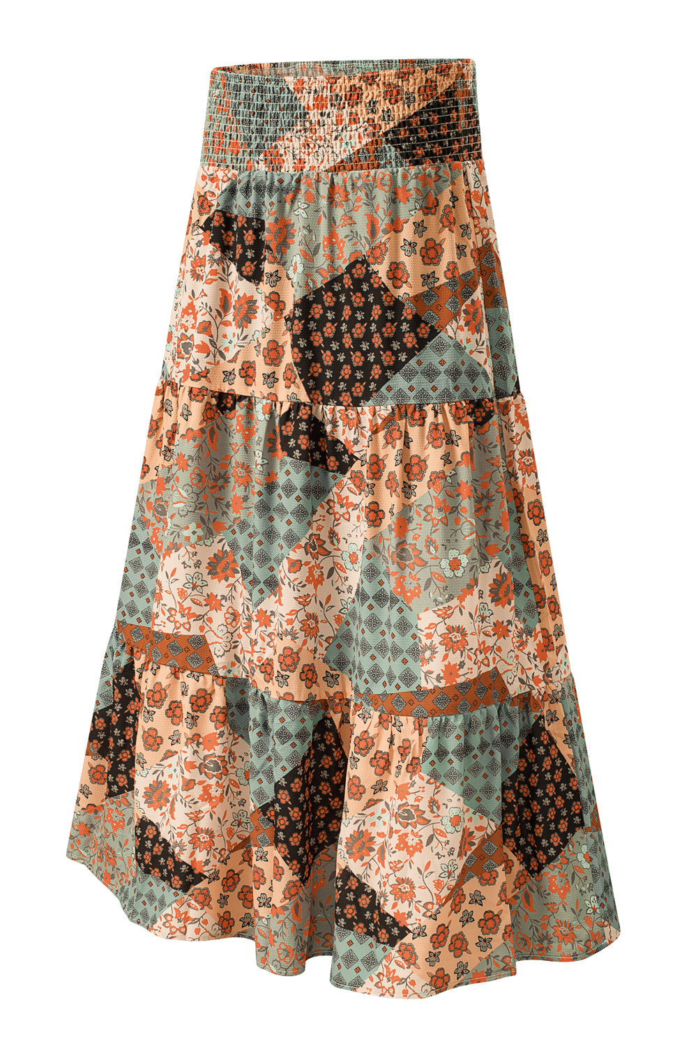 Boho Tie-Up Waist Long Maxi Skirt