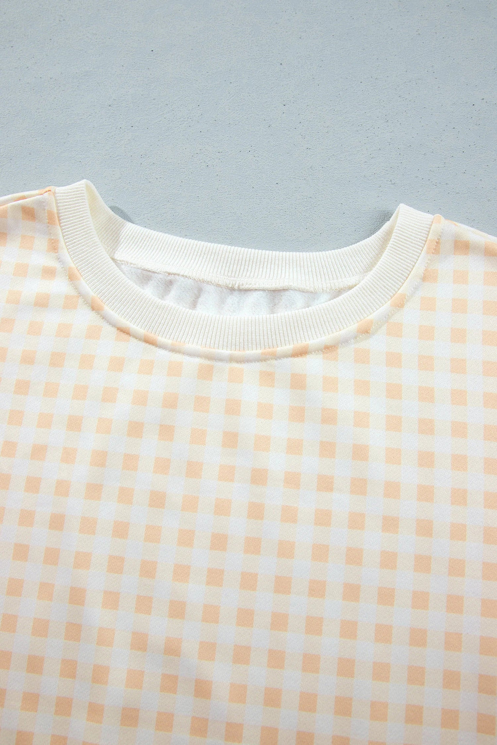 Plus Size Gingham Long Sleeve Top & Shorts Set