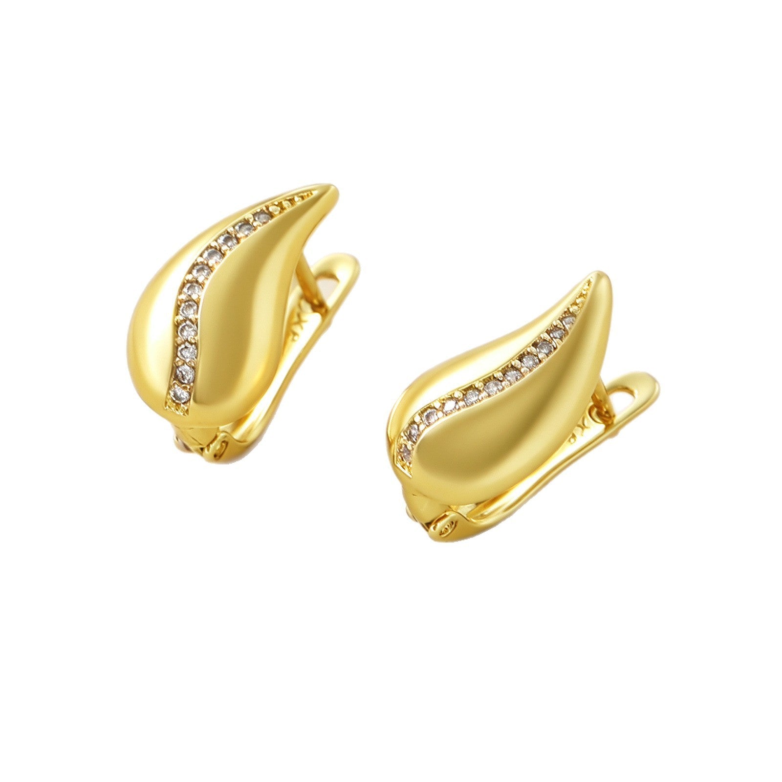 New Fashion Minimalist French Drop Earrings For Women Real Gold Plated Copper Light Luxury Niche Elegant Ear Jewelry Factory Wholesale