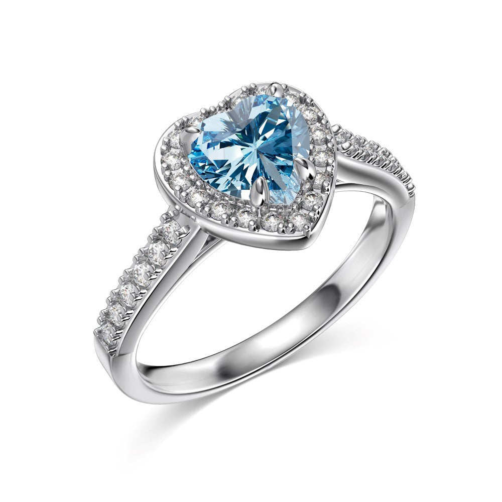 12 Zodiac Colorful Zircon Silver Ring for Women
