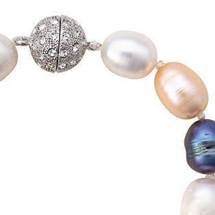 Baroque Freshwater Pearl Bracelet with Crystal Magnetic Clasp - Image 10
