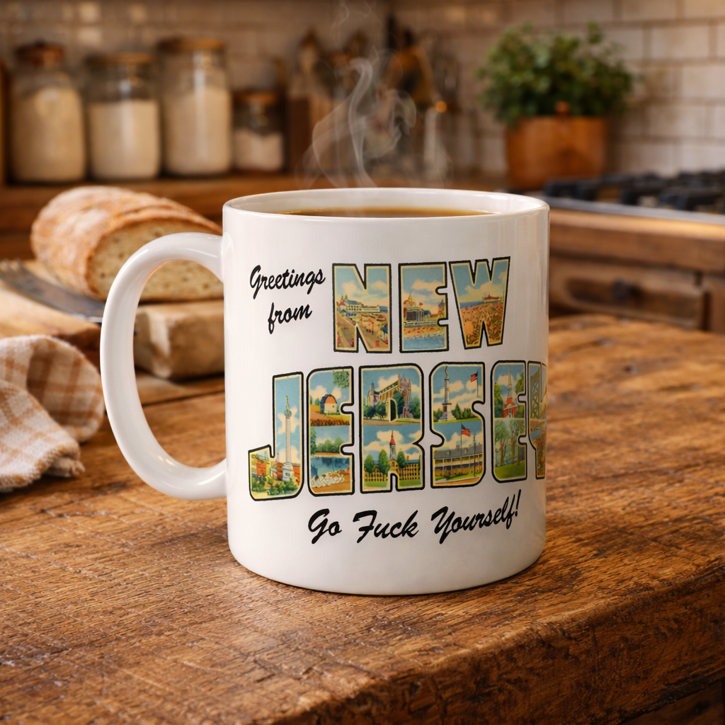 Greetings from New Jersey Ceramic Mug - Vintage Garden State Gift