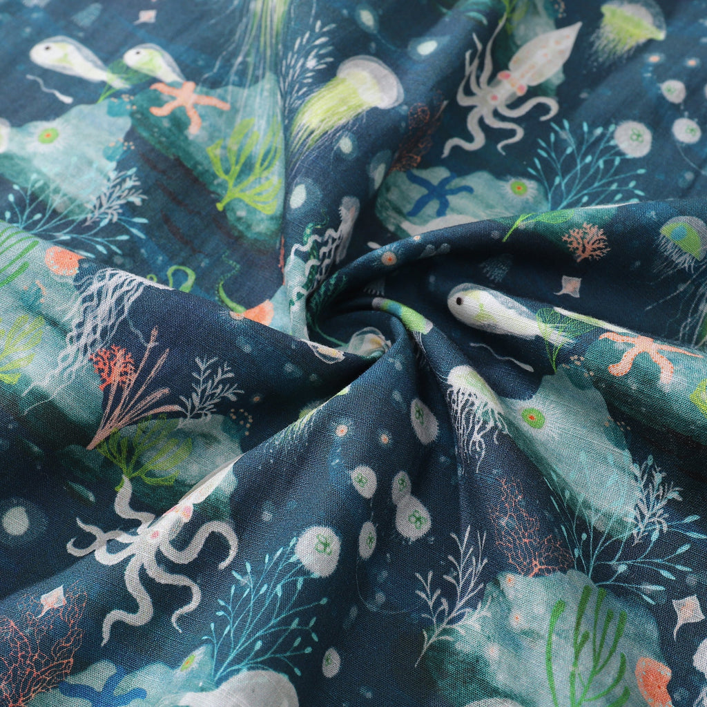 Lumo Bioluminescent Print Cotton Hawaiian Shirt for Men