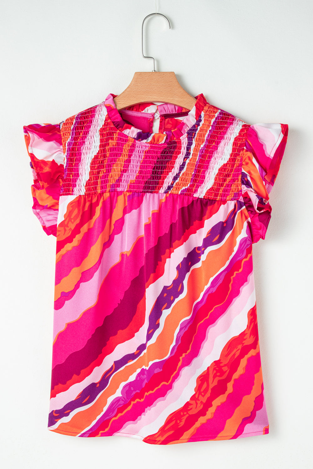 Campbell Abstract Ruffled Blouse