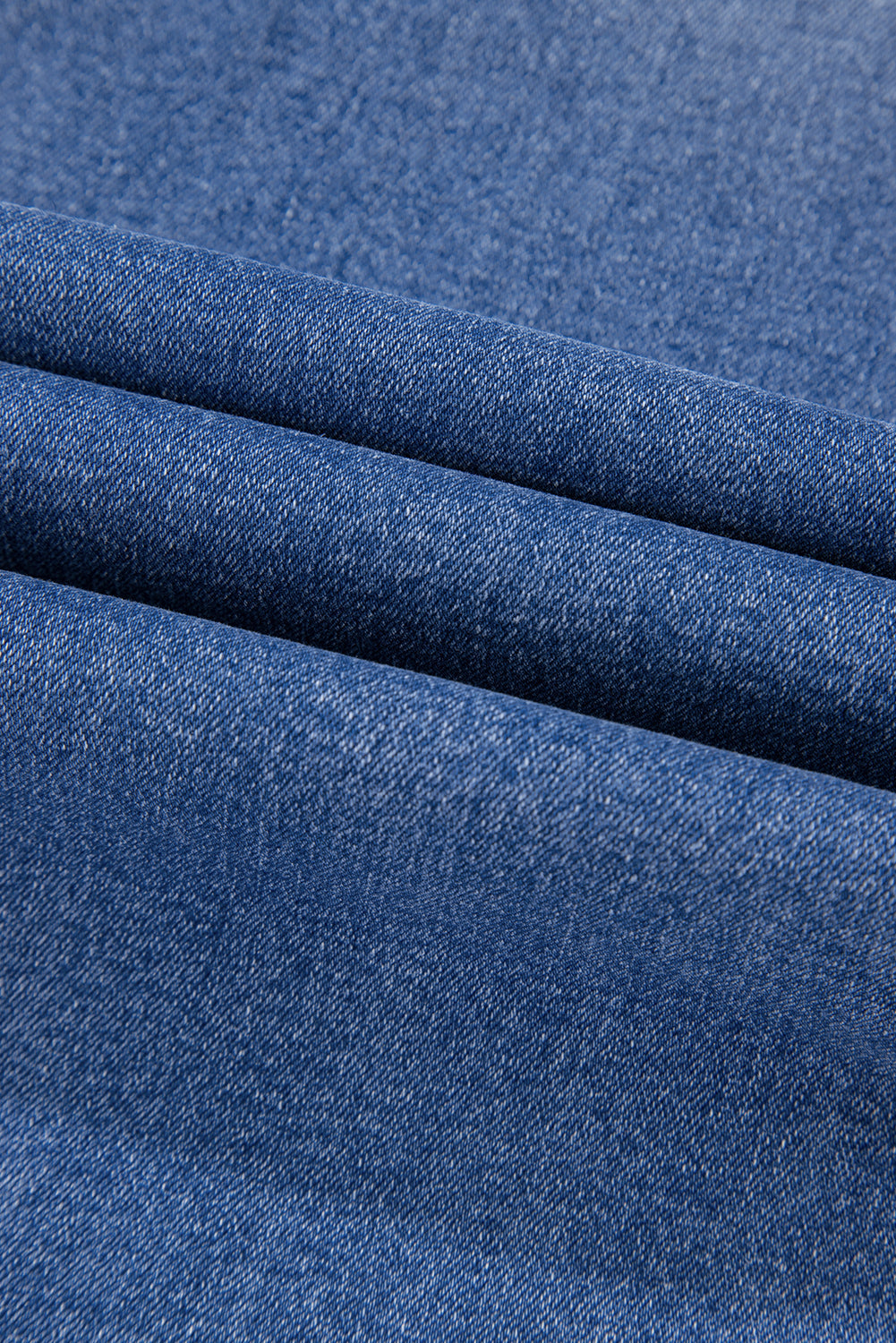 Denim Raw Hem Straight Leg Jeans