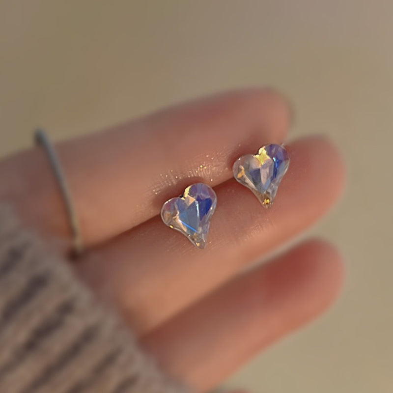Tiny Heart Gold Stud Earrings - Comfortable Sleepable Minimalist