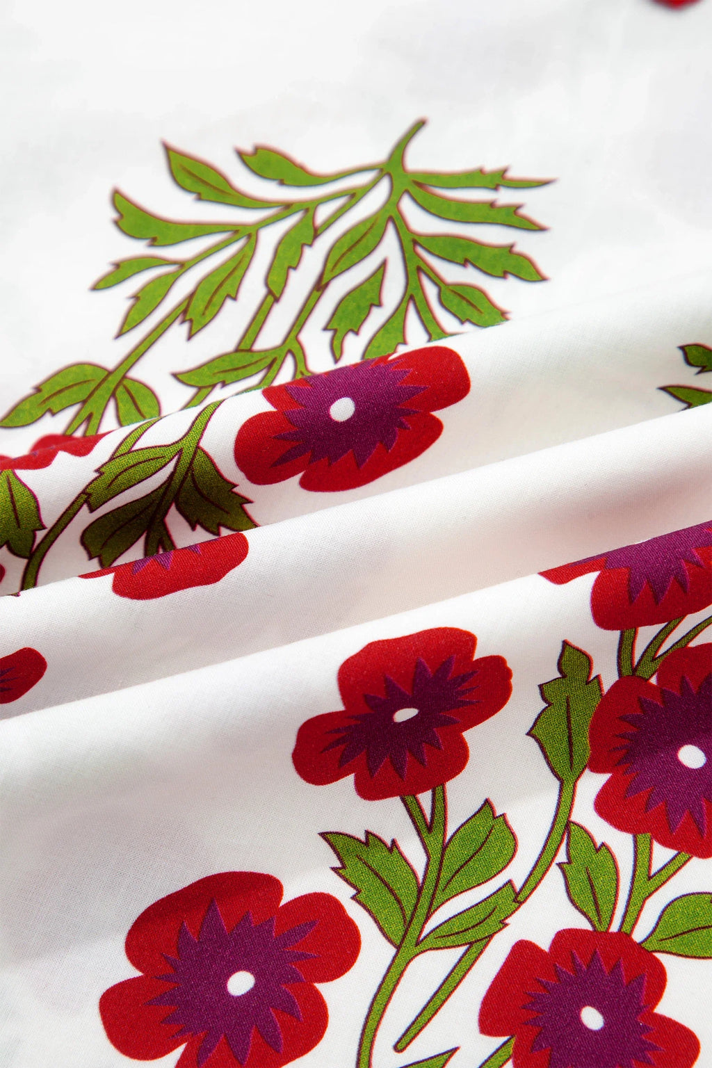 Women's Floral Embroidered Blouse with Bubble Sleeves