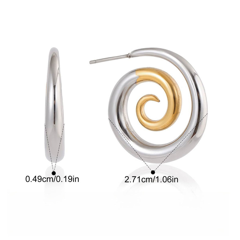 18K Gold-Plated Threaded Texture Earrings