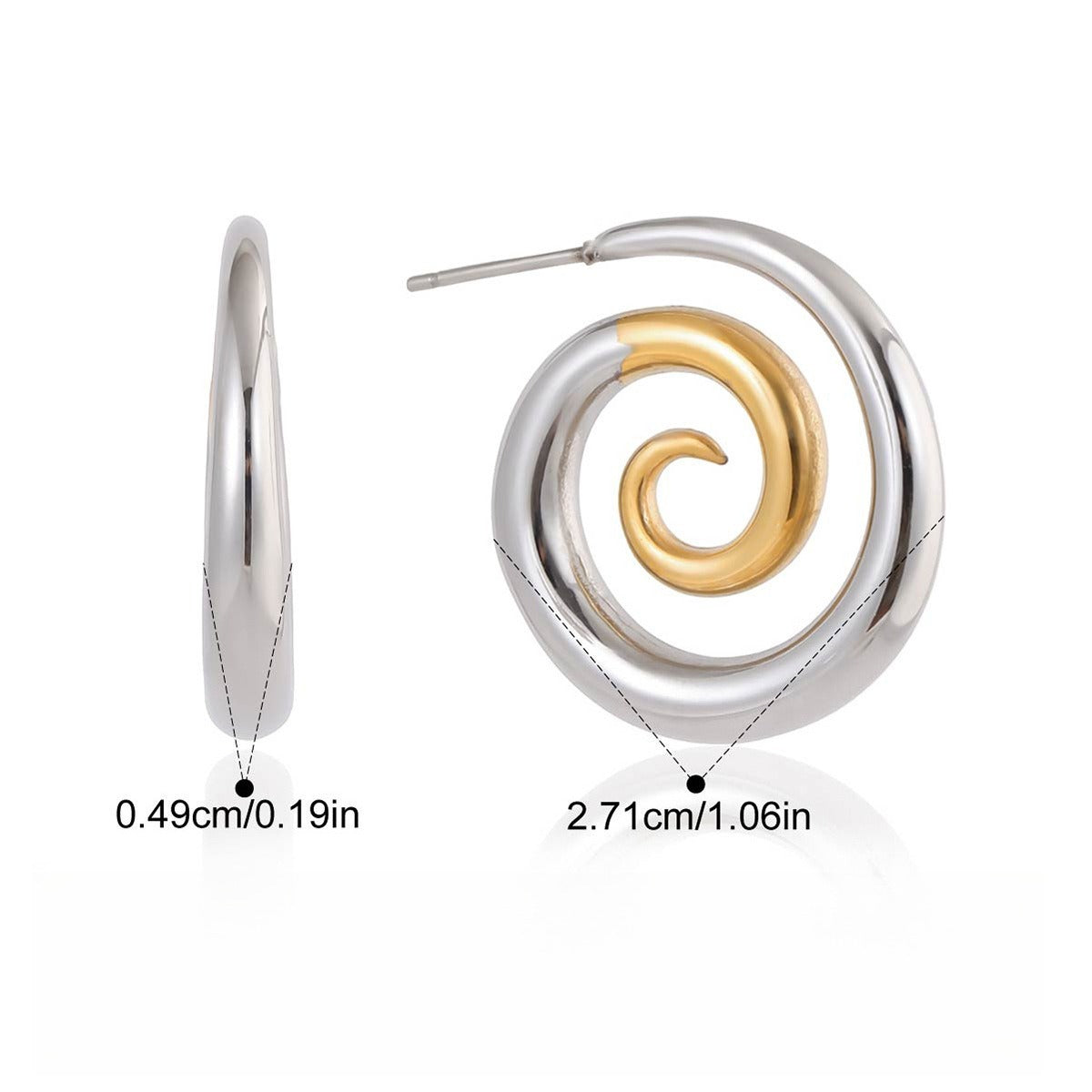 18K Gold-Plated Threaded Texture Earrings