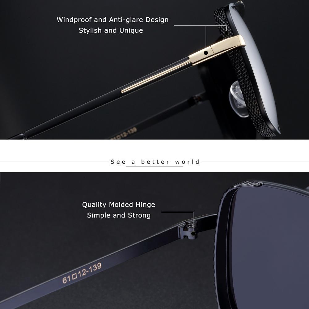 Men's Square Polarized Driving Sunglasses with UV400 Protection