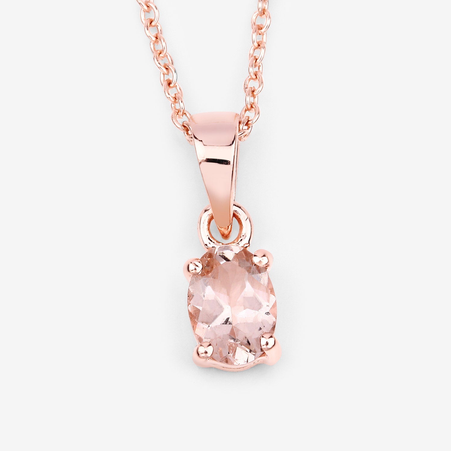 0.70 Carat Genuine Morganite .925 Sterling Silver Pendant