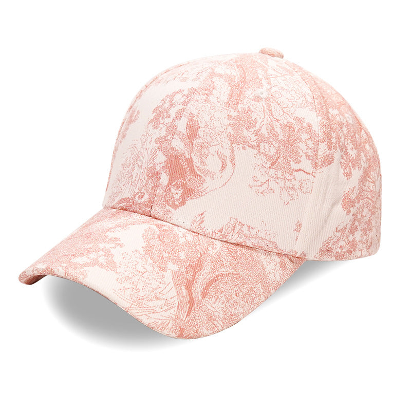 Floral Print Dome Crown Baseball Cap - Unisex Vintage Floral Hat