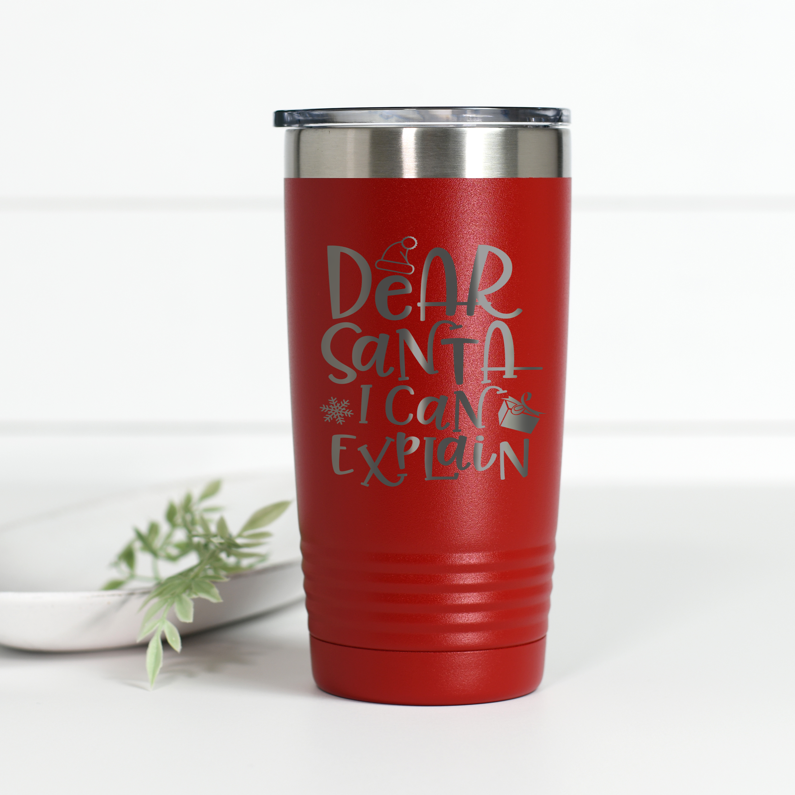 Dear Santa I Can Explain 20 oz Engraved Tumbler