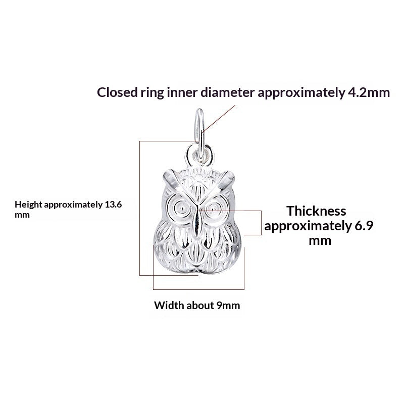 Sterling Silver Owl Pendant Necklace - Hand-Finished 925 Silver
