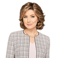 Debutante fashion wig featuring elegant swept-back waves and a multi-layered wavy texture