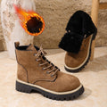 Women’s Lace-Up Suede Fleece-Lined Ankle Boots | Cozy Winter Boots